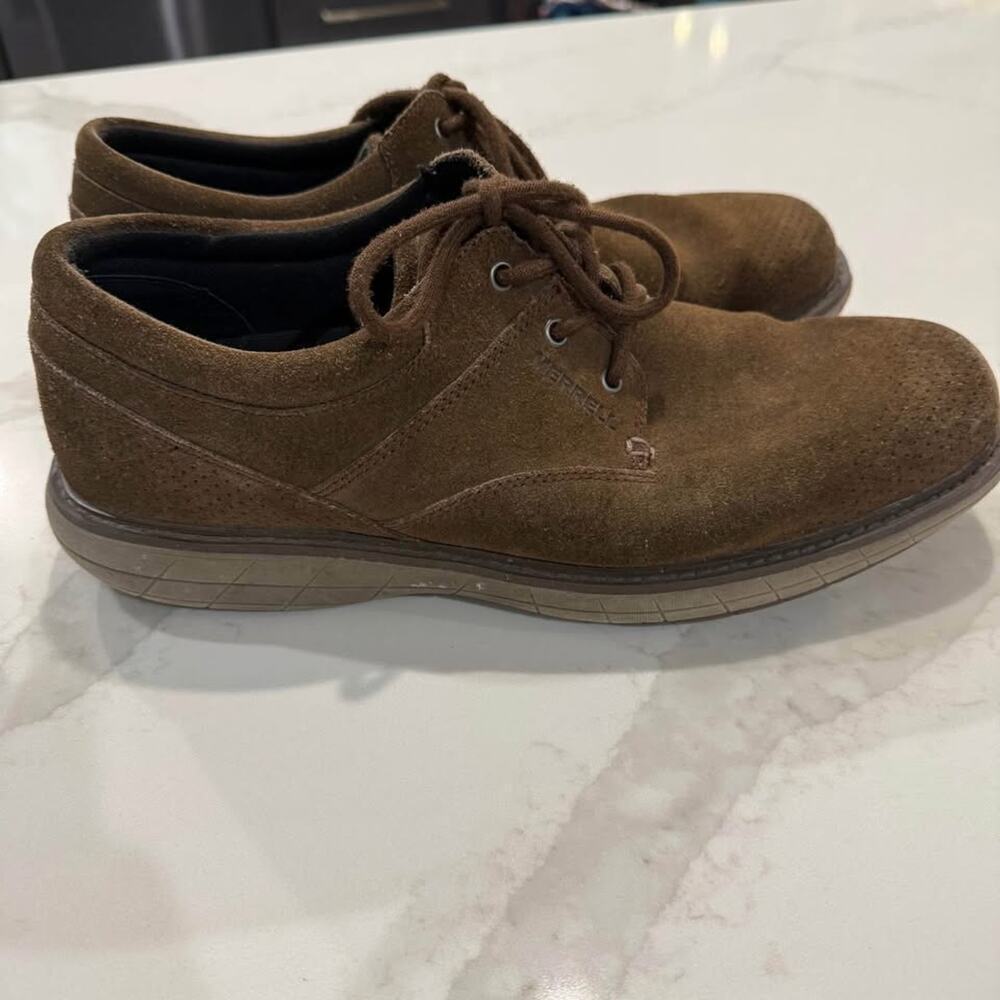 Merrell World Vue Suede Lace Up Leather Comfort Shoe Mens Size 12 Brown Gorpcore